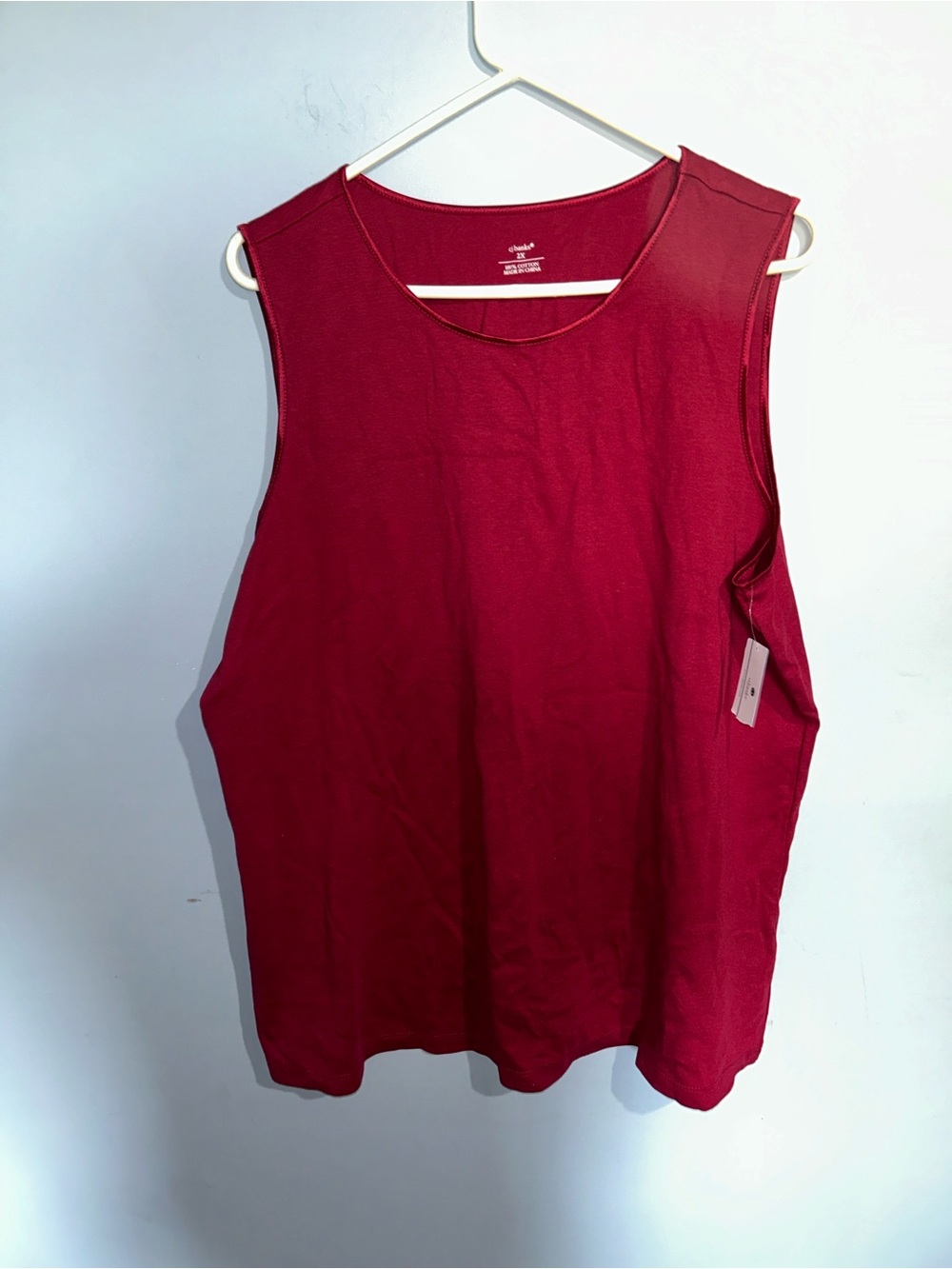 CJ Banks Sleeveless Crewneck Tank Top - Burgundy